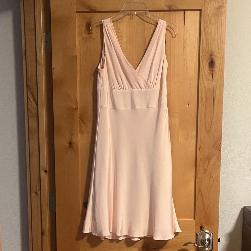 J Crew Blush V-Neck Silk Sleeveless Dress